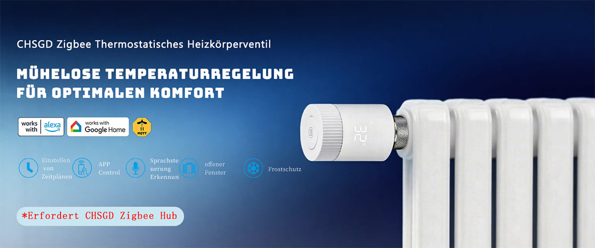 Zigbee Heizk&ouml;rperthermostat Smart Thermostatventil Tuya Heizk&ouml;rper Valve Thermostatkopf Digital Programmierbar Zigbee Heizk&ouml;rperventil Thermostatventil Heizungsregler,Steuerung per Alexa/Google Home