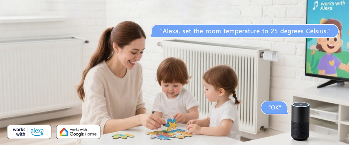 Smart Home Heizk&ouml;rperthermostat WLAN Alexa Heizungsthermostat Heizk&ouml;rper Programmierbarem Thermostatkopf WiFi Thermostatisches Heizk&ouml;rperventil Heizungsregler,Steuerung per Alexa/Google Home/Tuya