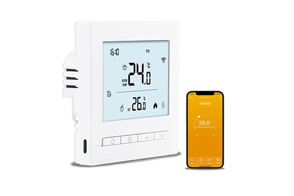 Smart Thermostat Fussbodenheizung Wasser,Programmierbar Heizungsthermostat WLAN Wandthermostate Digital Tuya Taste Intelligent Raumthermostat für Alexa/Google Home/Smart Life (Weiß-Wasser heizung 3A)